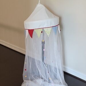 IKEA White Fabric with Lace Detail